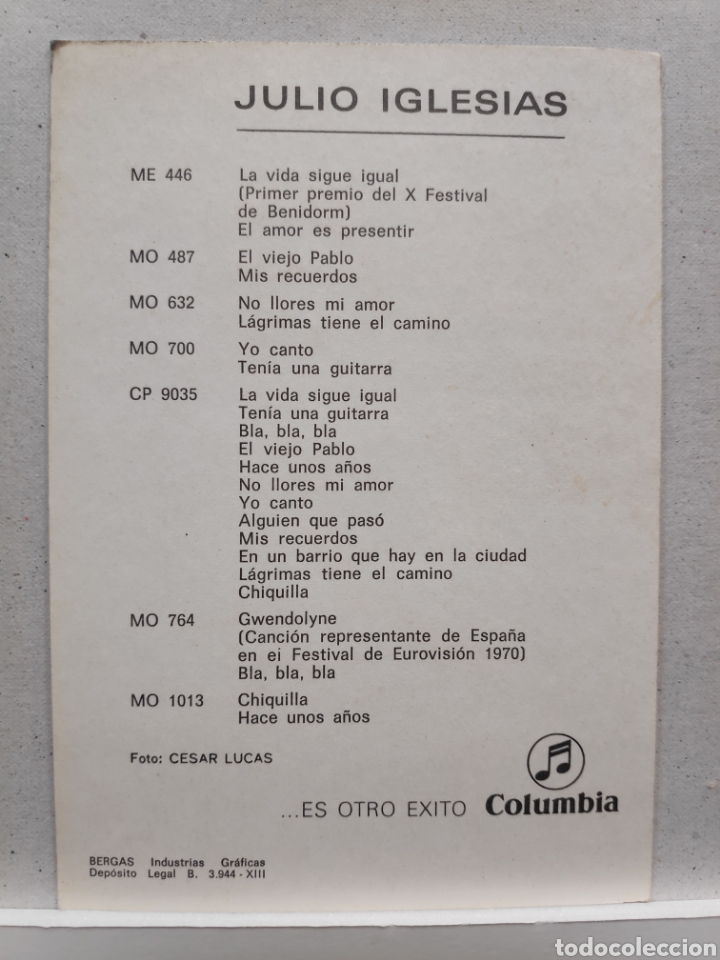 Postales: Julio Iglesias - Foto 2