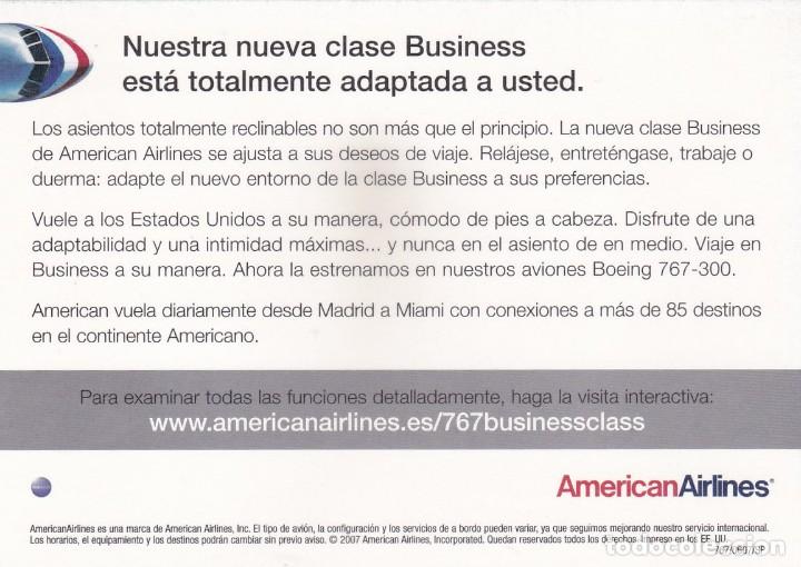 Postales: POSTAL AMERICAN AIRLINES. AEROLINEAS - Foto 2