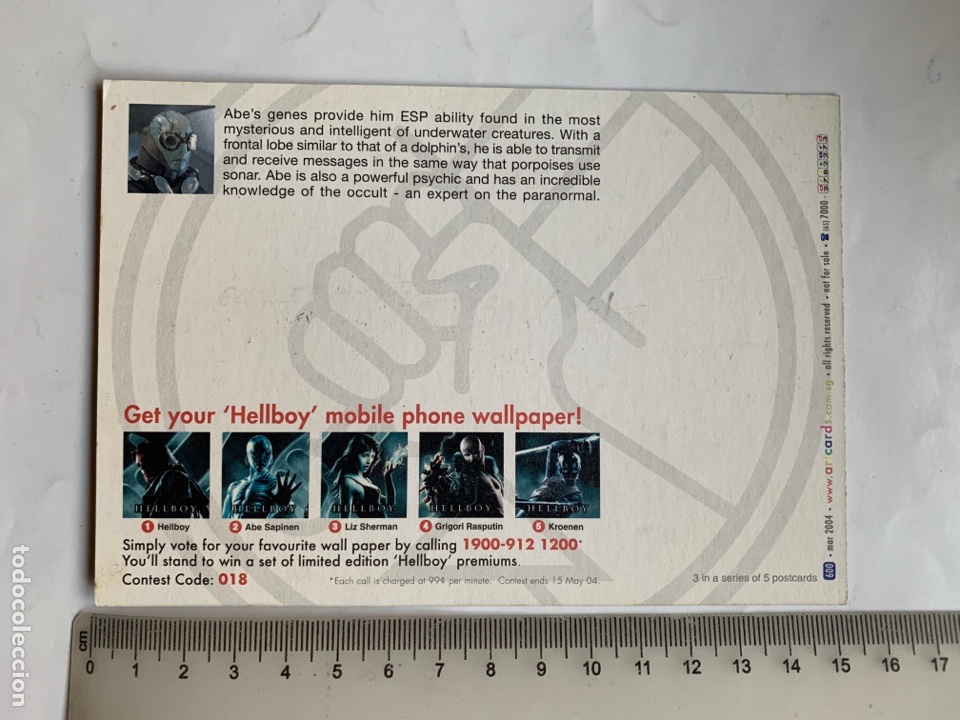 Postales: POSTAL. HELLBOY. HERE TO PROTECT. - Foto 2