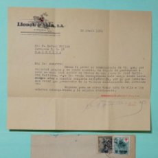 Postales: CARTA COMERCIAL 1951 SUCESORES DE LLOCH Y SALA SA SABADELL CON SOBRE MATASELLO DE SABADELL