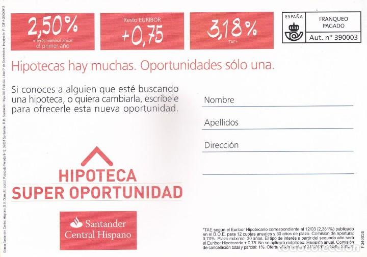 Postales: POSTAL BANCO SANTANDER CENTRAL HISPANO. HIPOTECA GATO - Foto 2