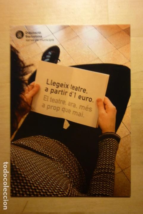 Postais: Tarjeta postal Llegeix teatre a partir d'1 euro Diputaci&oacute; de Barcelona Campa&ntilde;a lectura teatro 2004