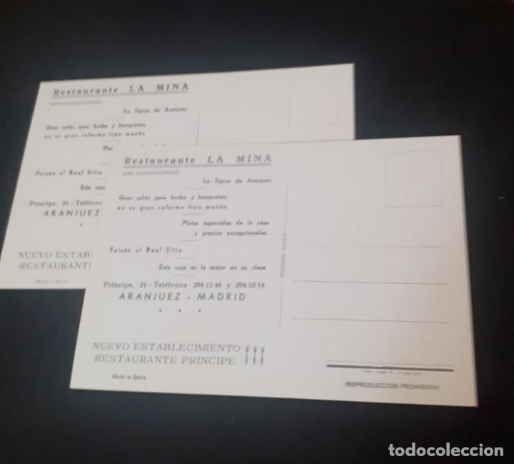 Postales: Dos postales del restaurante La Mina de Aranjuez, años 80, sin usar - Foto 4 - 266741168