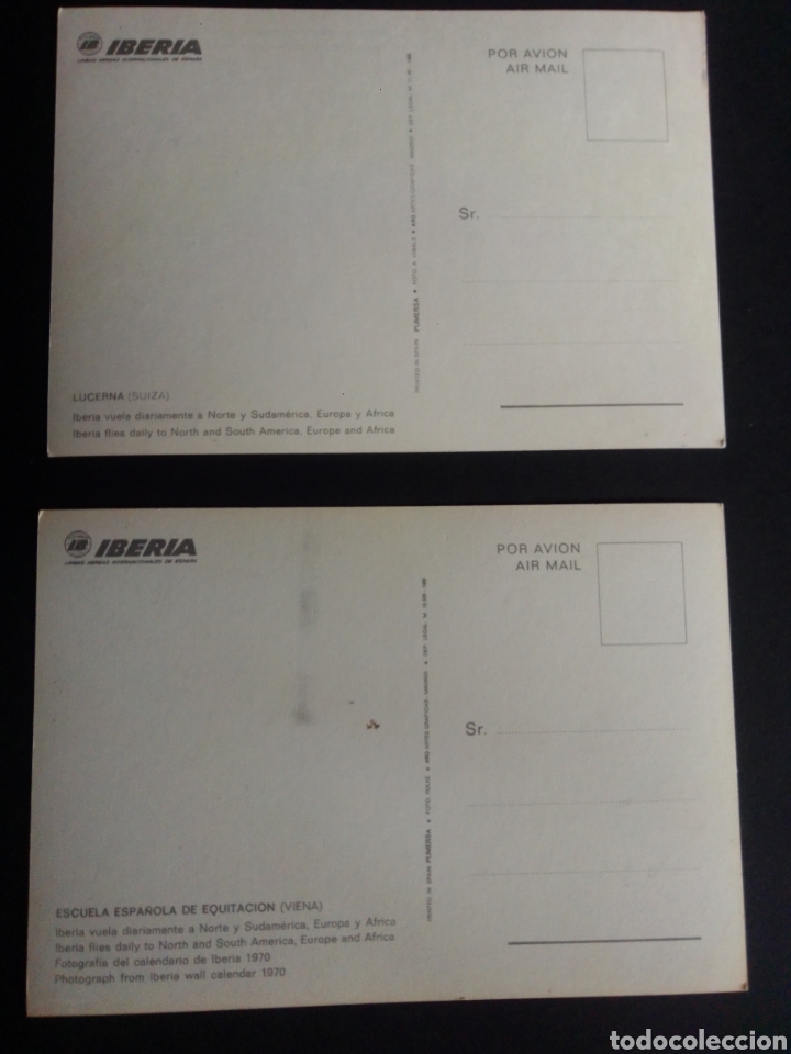 Postales: LOTE DE 2 POSTALES DE IBERIA. - Foto 2