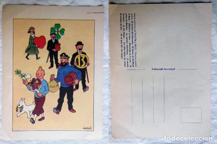 Postais: LAS AVENTURAS DE TINT&Iacute;N Y MIL&Uacute;. Firma HERG&Eacute;. Ed Juventud