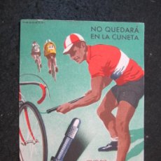 Postales: BICICLETAS-NO QUEDARA EN LA CUNETA CON VALVULAS MERCEDES-PUBLICIDAD-POSTAL ANTIGUA-(83.423)