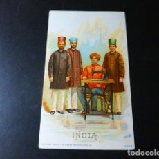 Postales: INDIA MAQUINA DE COSER SINGER TARJETA PUBLICITARIA 1892. Lote 301211933