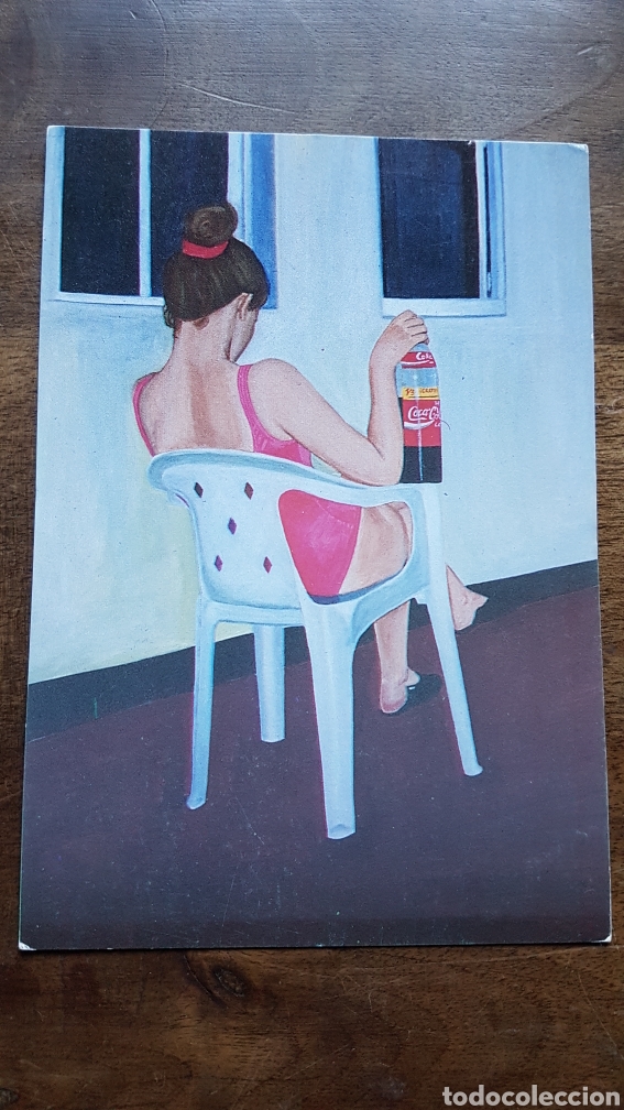 Postales: Foto postal cuadro mujer con coca cola &ntilde;z - Foto 1