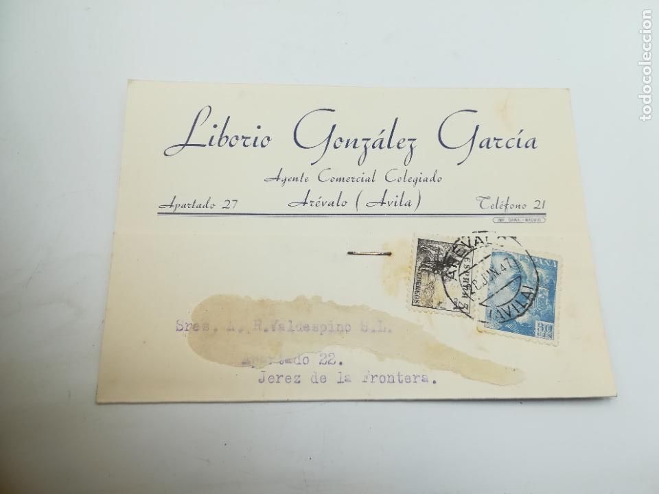 Postkarten: TARJETA POSTAL PUBLICITARIA. LIBORIO GONZALEZ GARCIA. AGENTE COMERCIAL. 1947