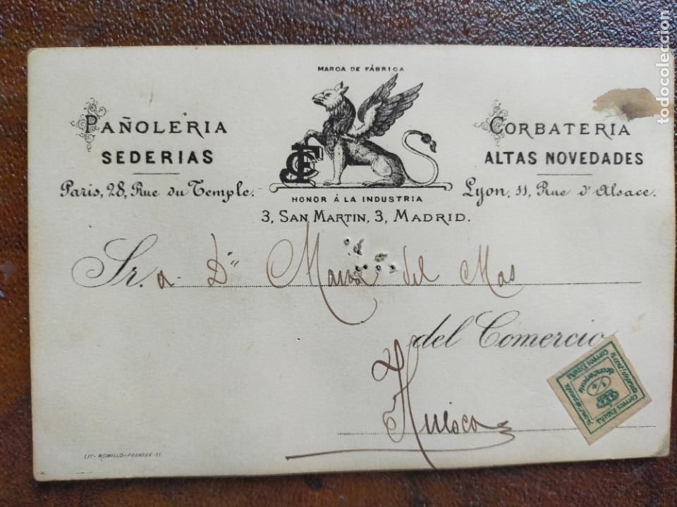 Cartes Postales: Favrot y C&iacute;a Pa&ntilde;oleria Sederia Corbateria Altas Novedades Tarjeta visita viajante Publicitaria 1910