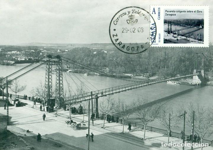 Postales: ZARAGOZA. PASARELA COLGANTE. A&Ntilde;O 2000. - Foto 1