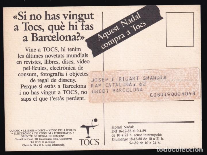 Postales: Barcelona. Librer&iacute;a *Tocs* Circulada. - Foto 2
