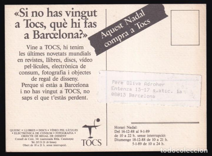 Postales: Barcelona. Librer&iacute;a *Tocs* Circulada. - Foto 2