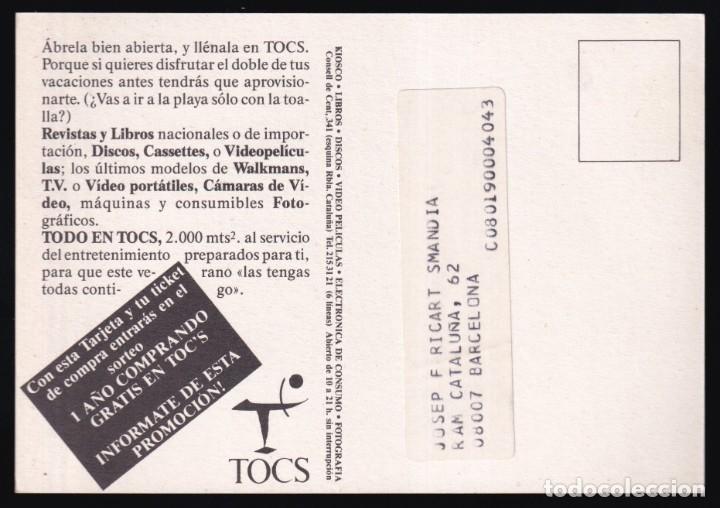 Postales: Barcelona. Librer&iacute;a *Tocs* Circulada. - Foto 2