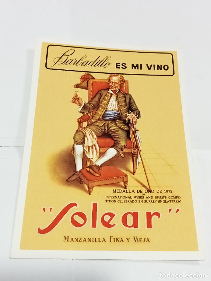 Postcards: TARJETA POSTAL. PUBLICIDAD. COLECCI&Oacute;N CARLOS VELASCO. VINO BARBADILLO. SOLEAR