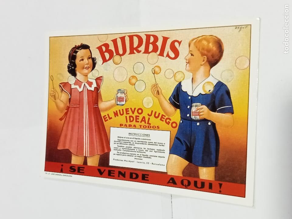Cartes Postales: TARJETA POSTAL. PUBLICIDAD. COLECCI&Oacute;N CARLOS VELASCO. JUEGO DE BURBUJAS BURBIS