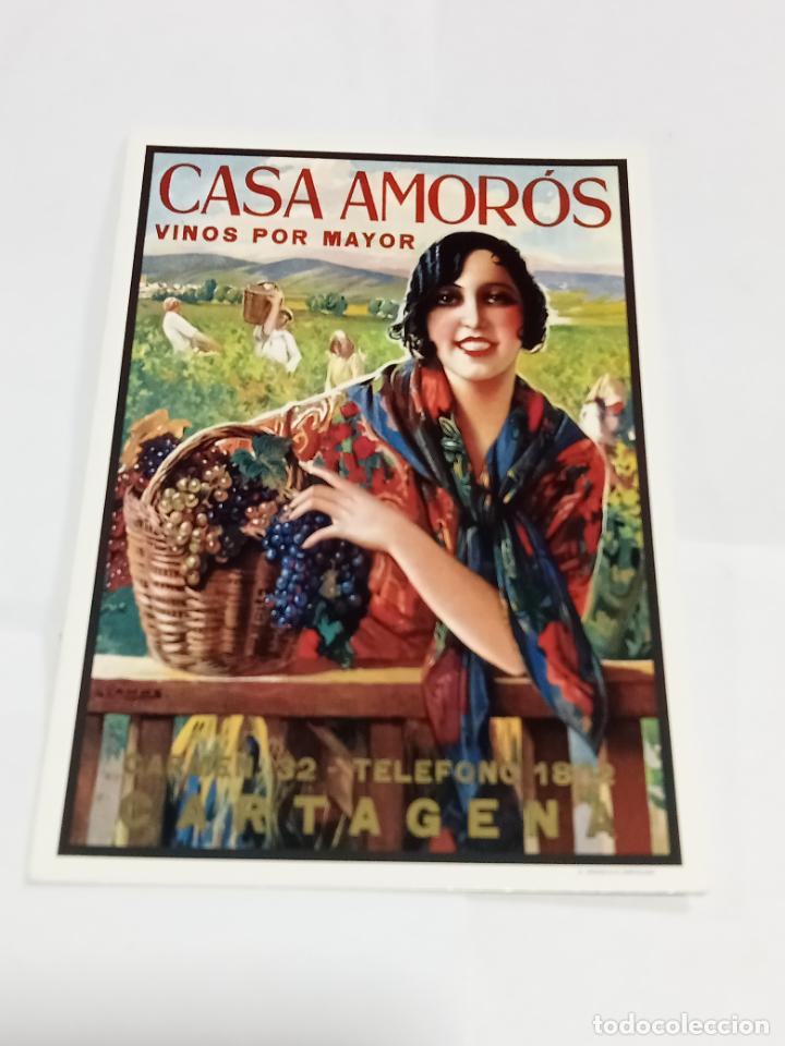 Postcards: TARJETA POSTAL. PUBLICIDAD. COLECCI&Oacute;N CARLOS VELASCO. CASA AMOR&Oacute;S. VINOS POR MAYOR