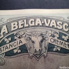 Postales: 1905 POSTAL PUBLICITARIA LA BELGA VASCA ESTANCIA CREMERIA IRIGOYEN VAN ZUYLEN Y URQUIOLA PAIS VASCO. Lote 335306708