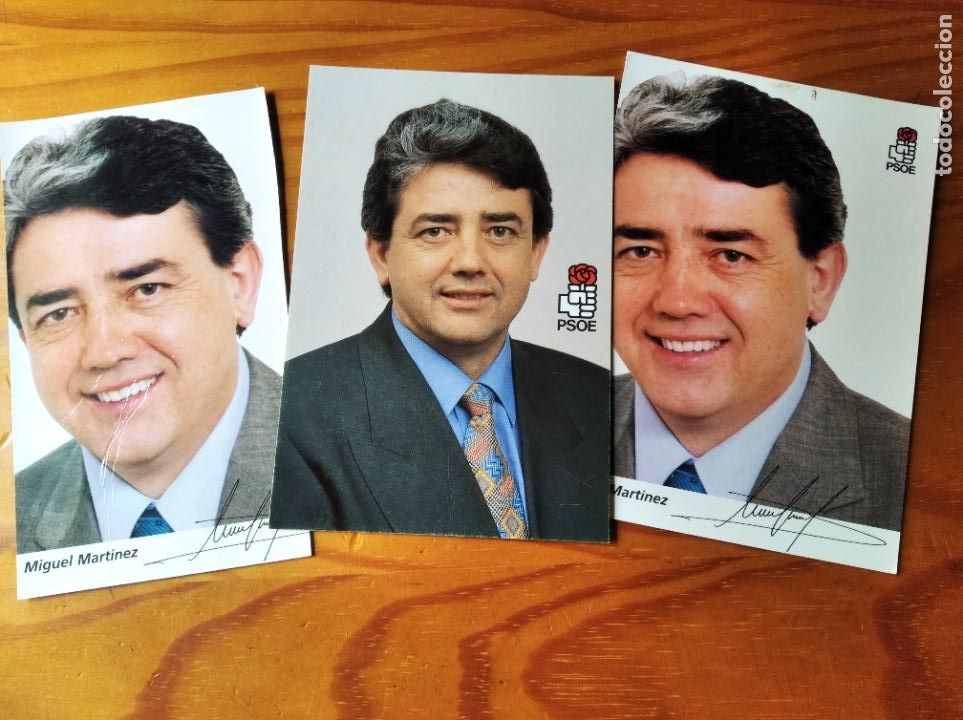 Postales: 3 POSTALES CANDIDATO PSOE MIGUEL MARTINEz - Foto 1