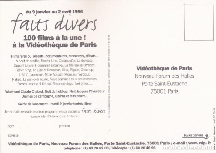Postales: VID&Eacute;OTH&Egrave;QUE DE PARIS. FAITS DIVERS, 1996 (FRANCIA) - Foto 2