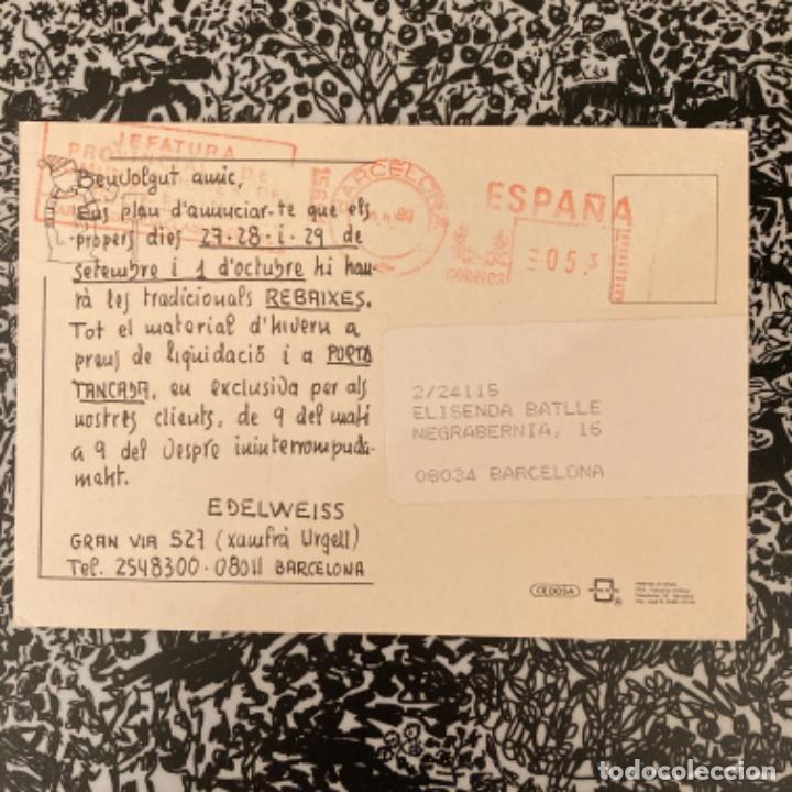 Postales: POSTAL EDELWEISS. BARCELONA. 1990 - Foto 2