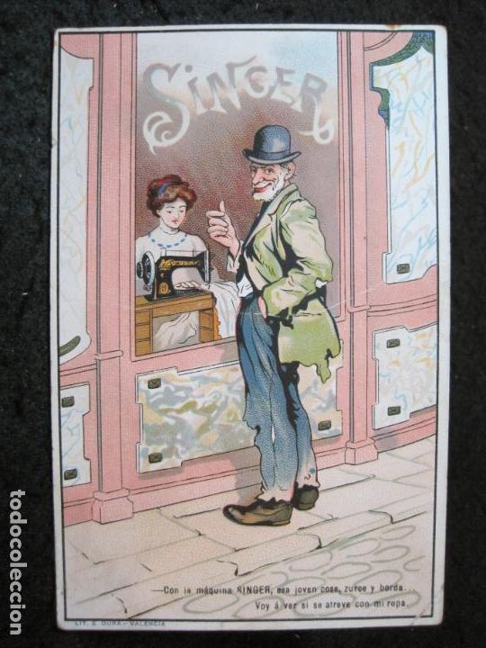 Postales: MAQUINAS DE COSER SINGER-PUBLICIDAD-POSTAL ANTIGUA-(95.439)