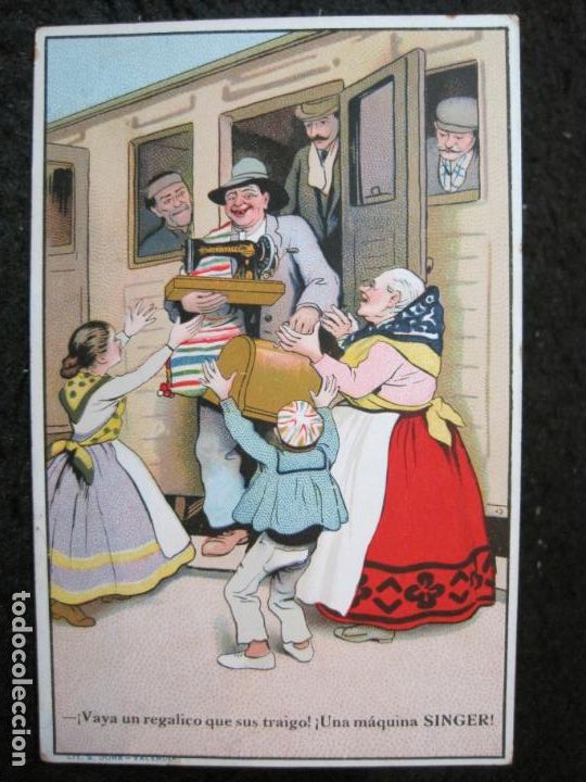 Postales: MAQUINAS DE COSER SINGER-PUBLICIDAD-POSTAL ANTIGUA-(95.440)