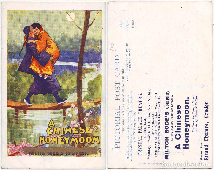Postcards: Chinese Honeymoon (Crystal Palace Theatre, Sydenham)_David Allen & Sons (Chromotype). Illustr. Kinse