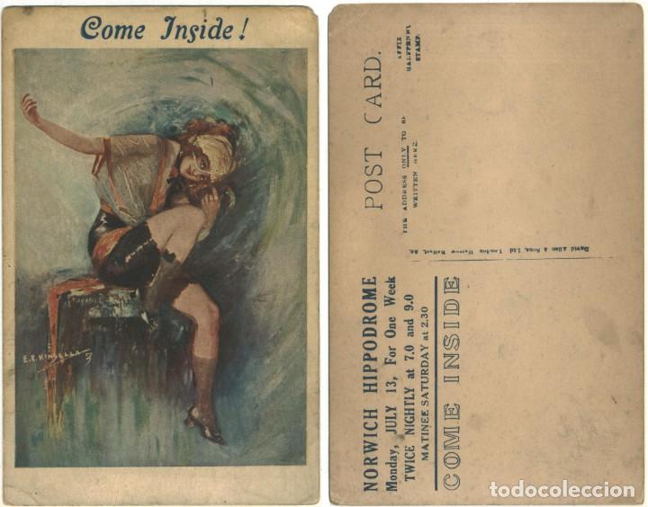 Postcards: Come Inside (Norwich Hippodrome)_David Allen. Illustr. E. P. Kinsella (1913)