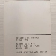 Cartes Postales: VINÇON, POSTAL NÚM 3, SESSIONS DE TREBALL VIDEO TAPE, JORDI BENITO I MANEL ROVIRA, 1973. Lote 359426410