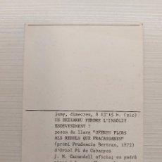 Cartes Postales: VINÇON, POSTAL NÚM 9, J. M. CARANDELL, 1973. Lote 359428040