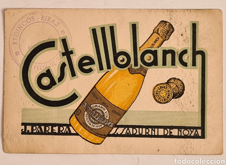 Postcards: Antigua Postal Publicidad Cavas Castellblanch S. Sadurn&iacute; de Noya Grand Vin Reserva 1928 Vino Pened&eacute;s
