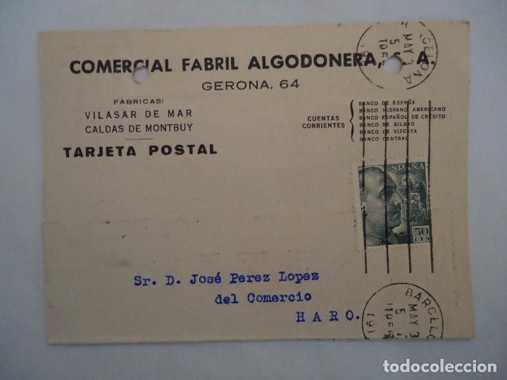 Postkarten: TARJETA COMERCIAL DE COMERCIAL FABRIL ALGODONERA DE VILASAR DE MAR. . -- PP 7
