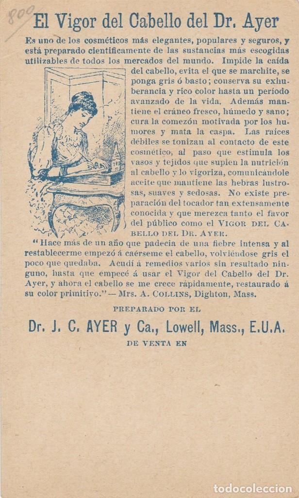 Postales: El Vigor del Cabello del Dr. Ayer - Lowell, Mass., E.U.A. - 133x80mm - Foto 2