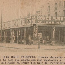 Postales: POSTAL PUBLICIDAD GRANDES ALMACENES DE MUEBLES LA ONCE PUERTAS, BARCELONA. VER REVERSO. Lote 366189261