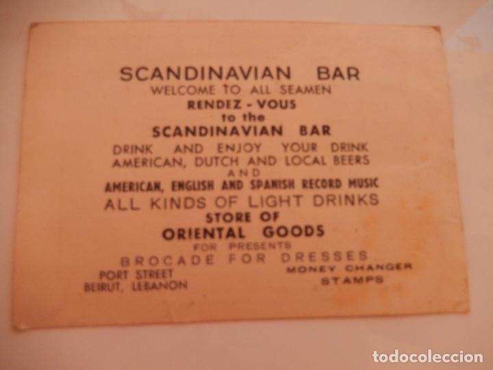 Postales: SCANDINAVIAN BAR - PUBLICIDAD - PORT STREET BEIRUT, LEBANON - VER REVERSO