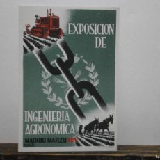 Postales: ANTIGUA POSTAL PUBLICIDAD EXPOSICION DE INGENIERIA AGRONOMICA MADRID MARZO 1950