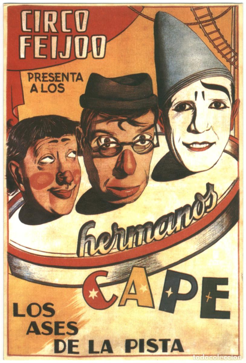Postales: Hermanos Cape. Los Ases de la Pista (Circo Feijoo)_Circo Payasos