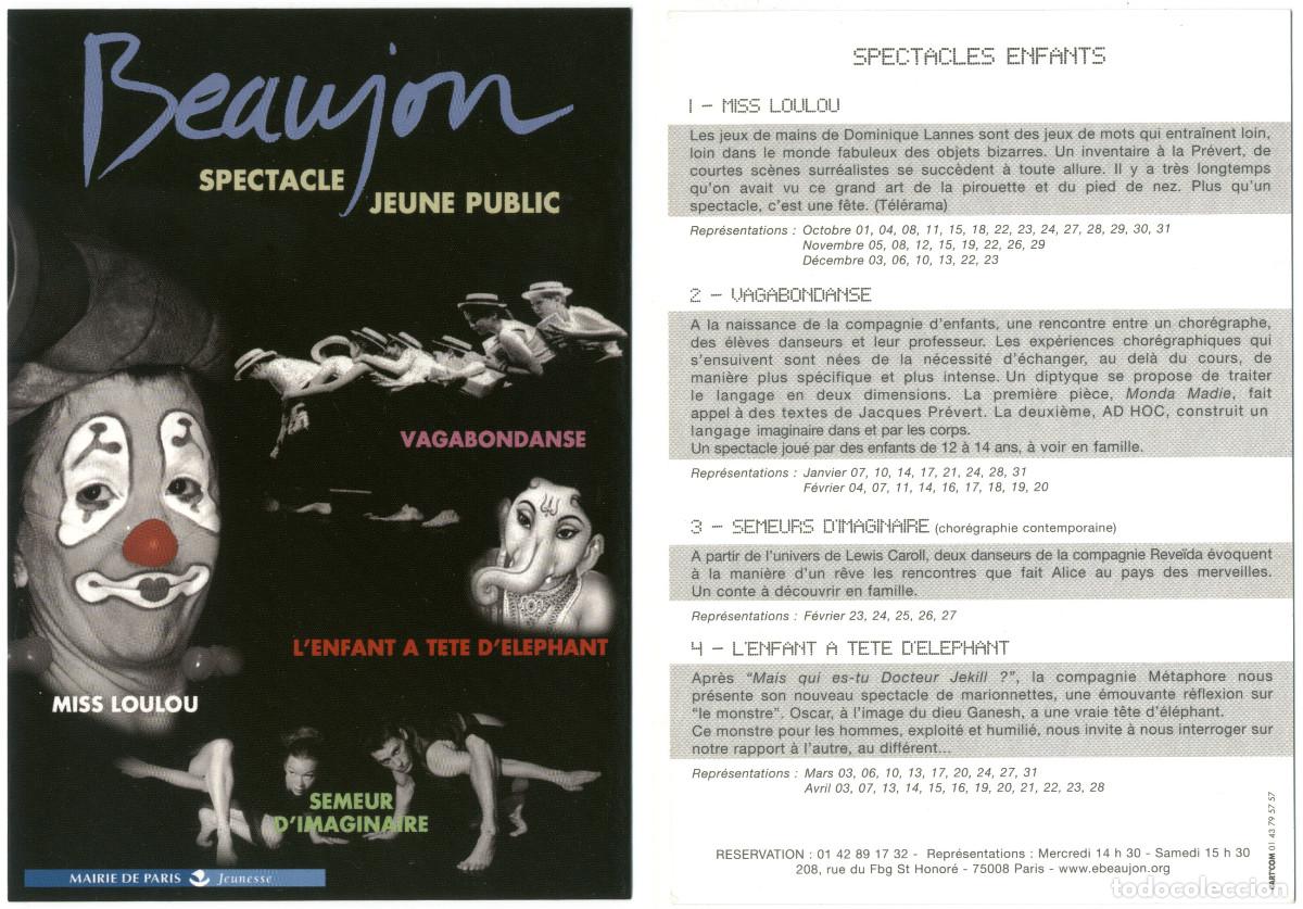 Postales: Beaujon Spectacle Jeune Public. Circo