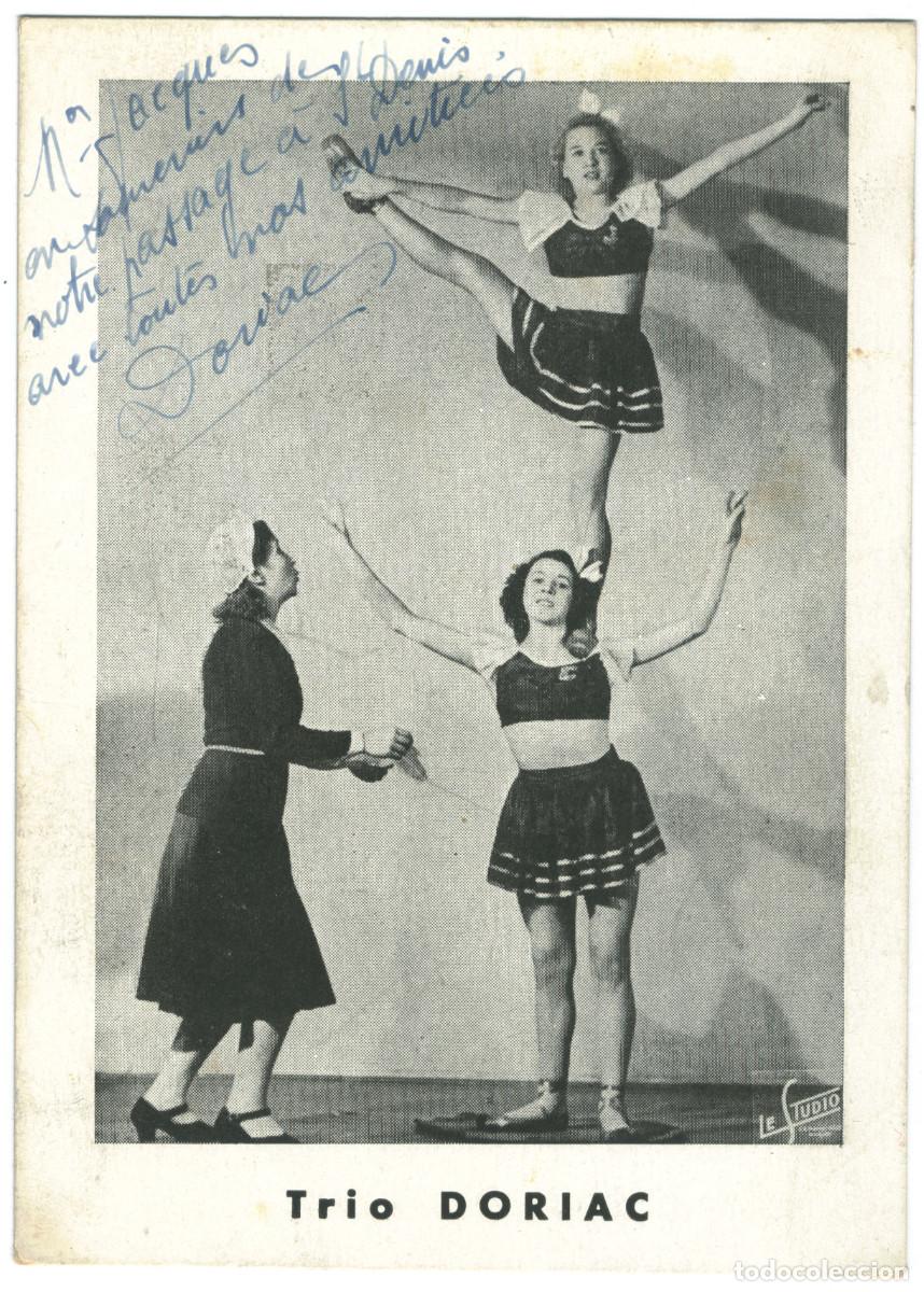 Postales: Trio Doriac_Photo Le Studio. Aut&oacute;grafo_Circo Equilibristas