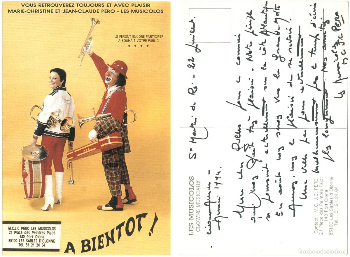 Cartoline: Les Musicolos, Clown Musicaux (Les Sables d'Olonne)_Aut&oacute;grafo