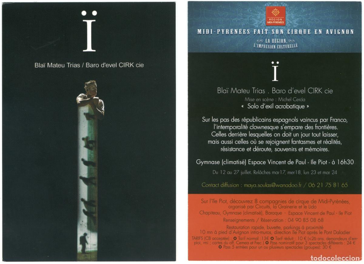 Postcards: Midi-Pyren&eacute;es fait sin cirque. Bla&iuml; Mateu Trias, Baro d'evel Cirk Cie's 'Solo d'exil acrobatique'