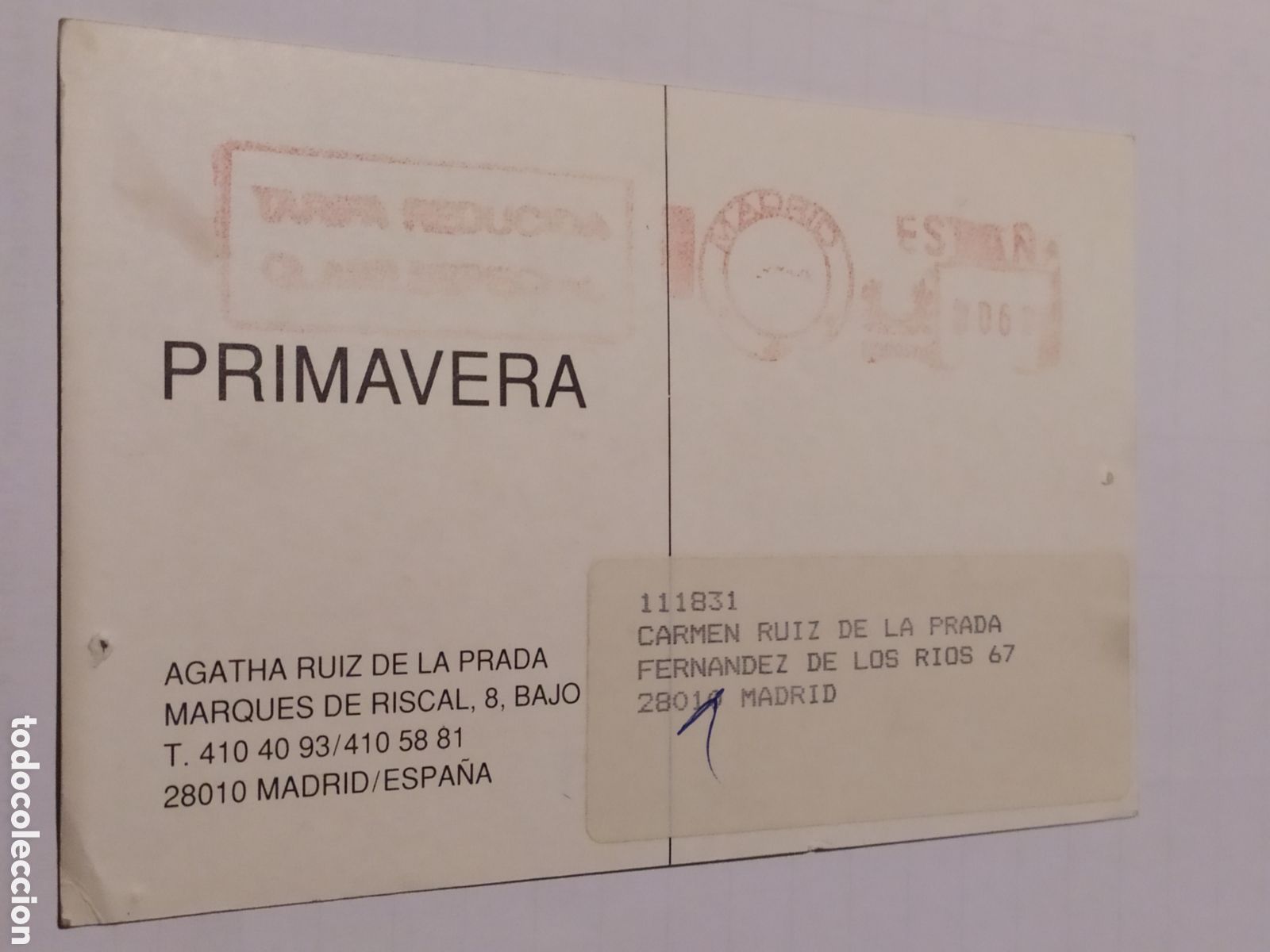 Postales: 4 POSTALES DE AGATHA RUIZ DE LA PRADA - 1989 - Foto 6