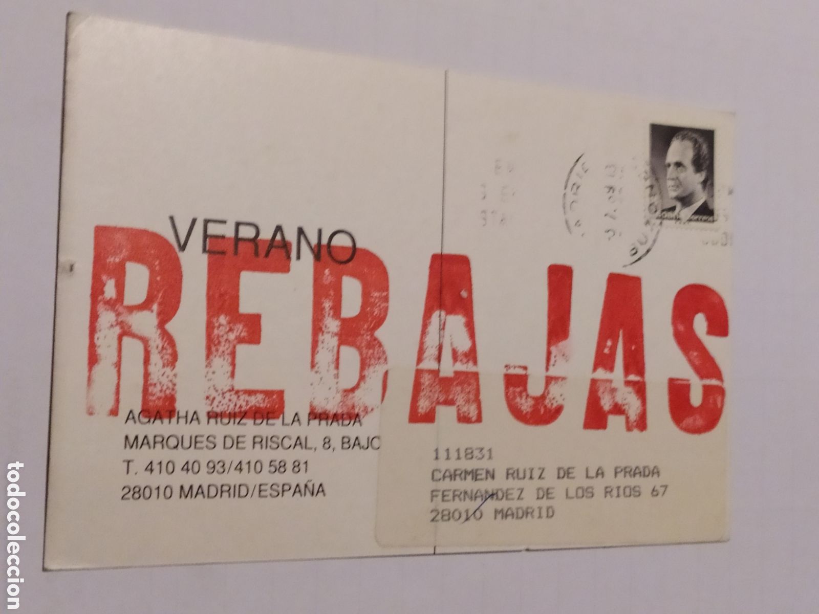 Postales: 4 POSTALES DE AGATHA RUIZ DE LA PRADA - 1989 - Foto 7