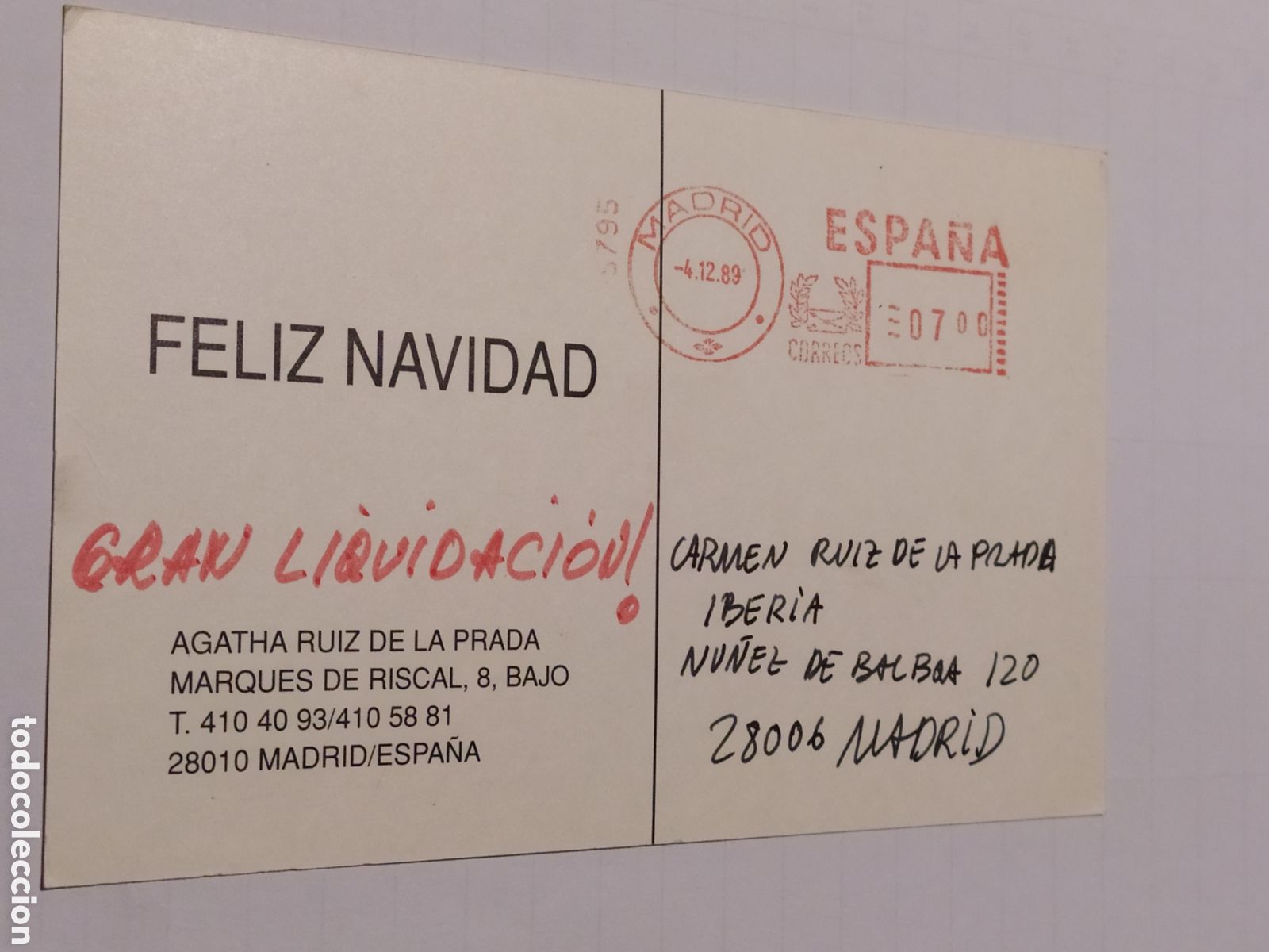 Postales: 4 POSTALES DE AGATHA RUIZ DE LA PRADA - 1989 - Foto 9
