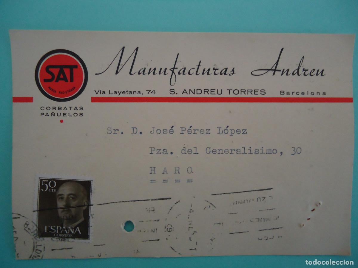 Postais: POSTAL COMERCIAL DE MANUFACTURAS ANDREU, CORBATAS Y PA&Ntilde;UELOS. BARCELONA.- PP -7