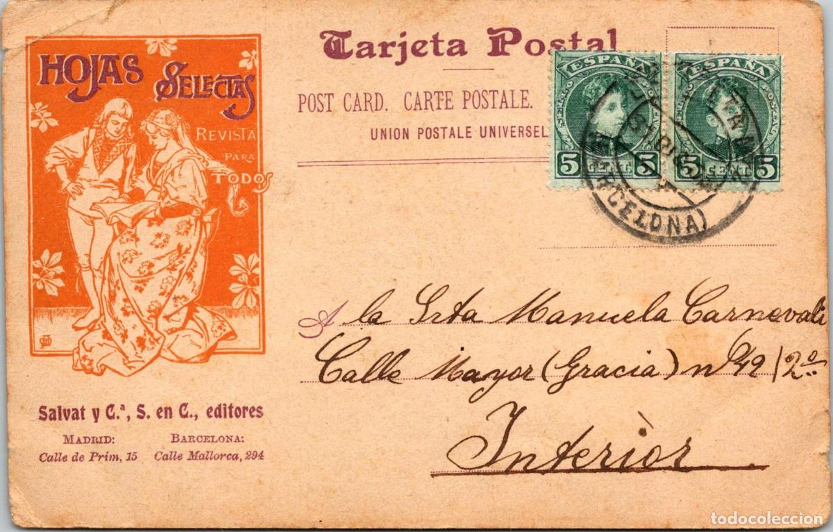 Postcards: Muestra de los grabados publicados en Hojas Selectas - Serie I&ordf; - 6 - Ed. Salvat y Cia - 141x91mm