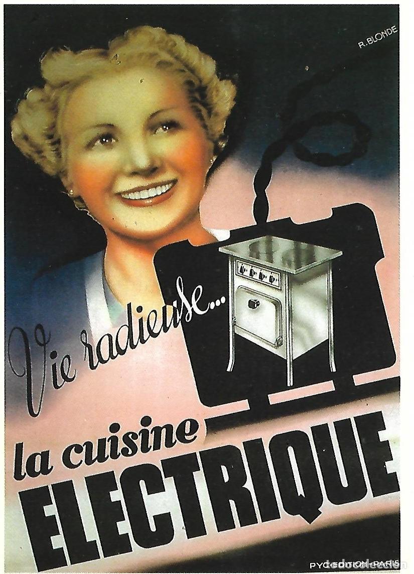 Cartes Postales: Postal publicitaria vintage &rdquo;LA CUISINE &Eacute;LECTRIQUE&rdquo;