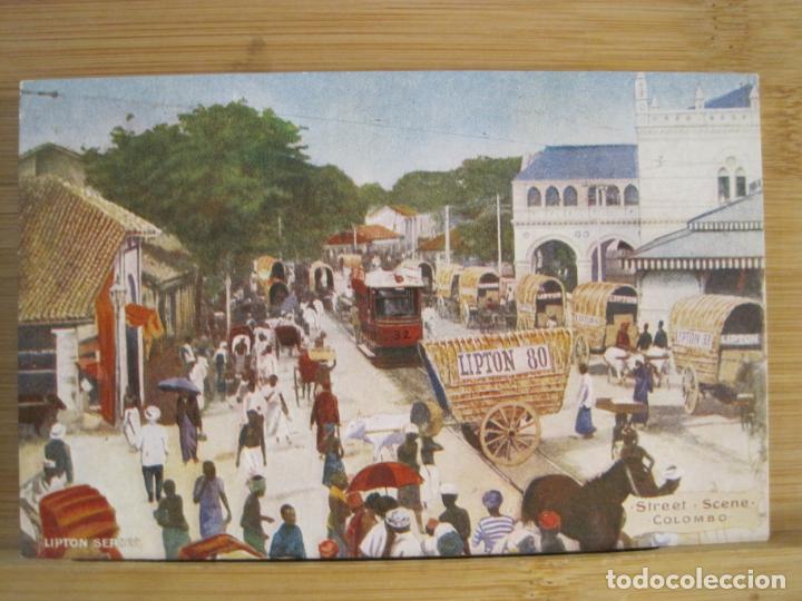 Cartes Postales: PUBLICIDAD TE LIPTON-STREET SCENE-COLOMBO-POSTAL ANTIGUA-(99.566)