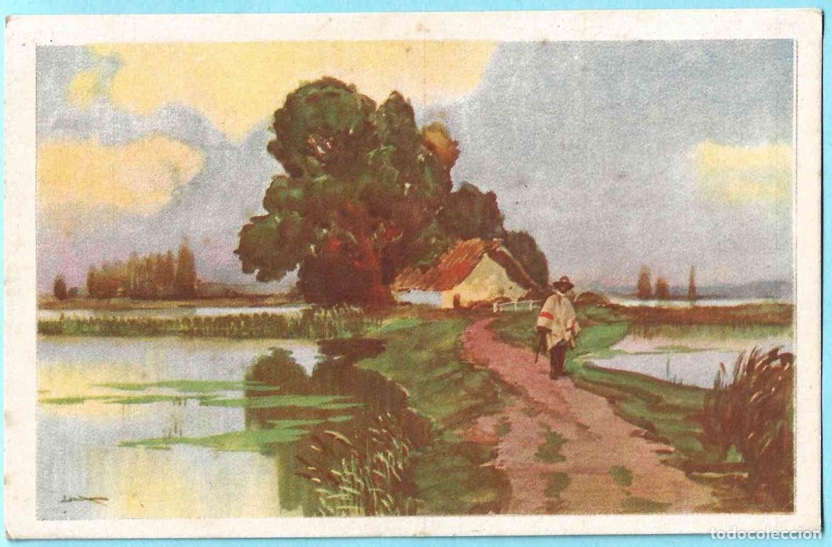 Cartoline: VISTA DE ALBUFERA CON BARRACA. ANTIPAL&Uacute;DICO ERBA